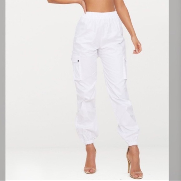 white cargo trousers